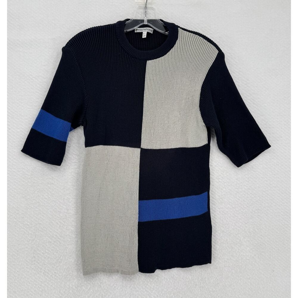 Vintage Emporio Armani Mens Multicolor Colorblock Pullover Sweater Sz US 38